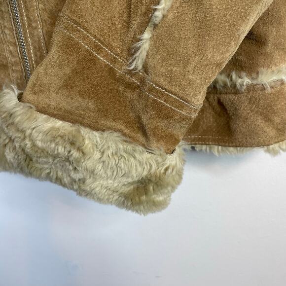 Wilsons Leather Suede Faux Shearling Fur Moto Jacket Boho Penny Lane Womens XL - Picture 6 of 17